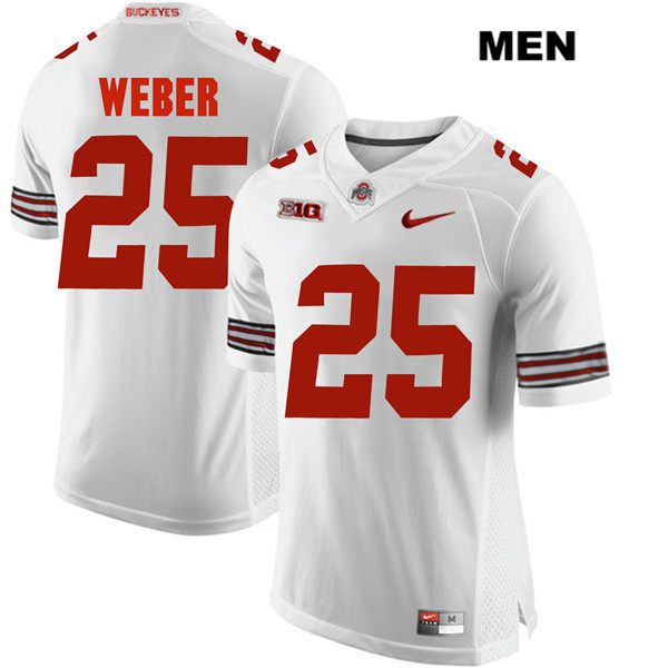 Ohio State Buckeyes Men's Mike Weber #25 White Authentic Nike College NCAA Stitched Football Jersey VW19K76HH
